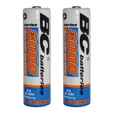 2 ks Nabíjecí baterie NiMH AA 3000 mAh 1,2V