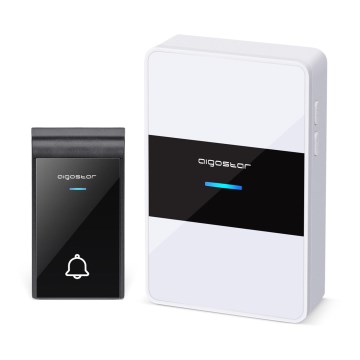 Aigostar - Bezdrátový zvonek 3xAA/12V IP44 černá/bílá