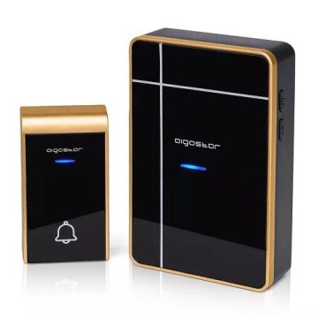 Aigostar - Bezdrátový zvonek 3xAA/12V IP44 černá/měděná