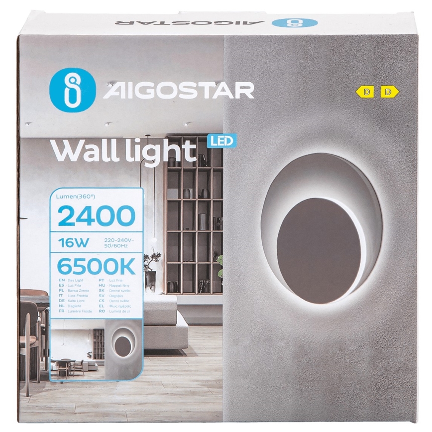 Aigostar - LED Nástěnné svítidlo LED/16W/230V 6500K bílá