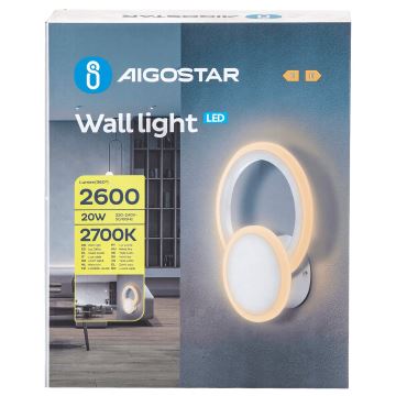 Aigostar - LED Nástěnné svítidlo LED/20W/230V 2700K bílá