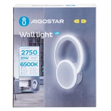 Aigostar - LED Nástěnné svítidlo LED/20W/230V 6500K bílá