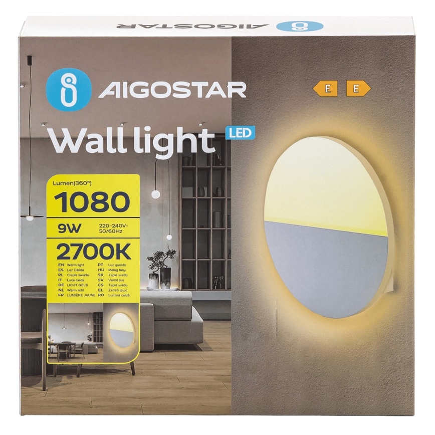 Aigostar - LED Nástěnné svítidlo LED/9W/230V 2700K bílá