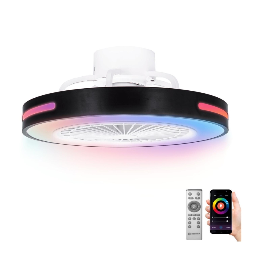 Aigostar - LED RGBW Stmívatelný stropní ventilátor LED/40W/230V 2700-6500K Wi-Fi + dálkové ovládání