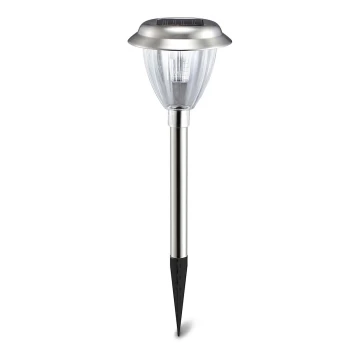 Aigostar - LED Solární lampa LED/0,08W/2V 40,4 cm 3000K IP44 chrom