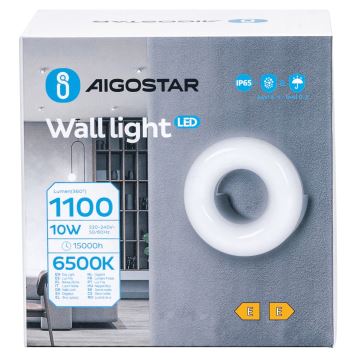 Aigostar - LED Venkovní nástěnné svítidlo LED/10W/230V 6500K IP65 černá