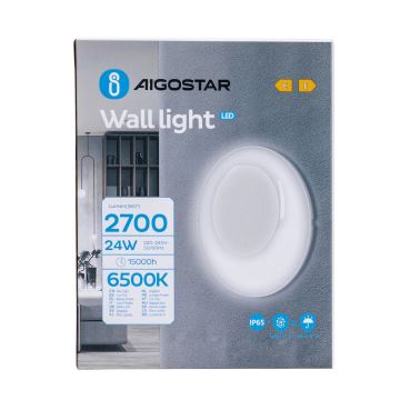 Aigostar - LED Venkovní nástěnné svítidlo LED/24W/230V 6500K IP65 bílá