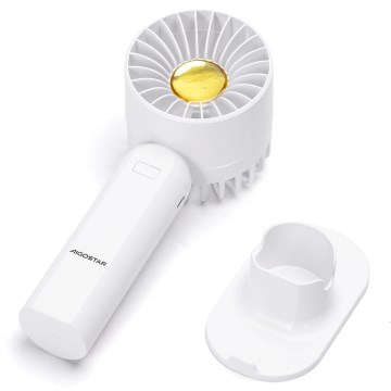 Aigostar - Nabíjecí kapesní ventilátor 4W/5V 500mAh USB bílá