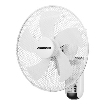 Aigostar -  Nástěnný ventilátor 45W/230V bílá + dálkové ovládání