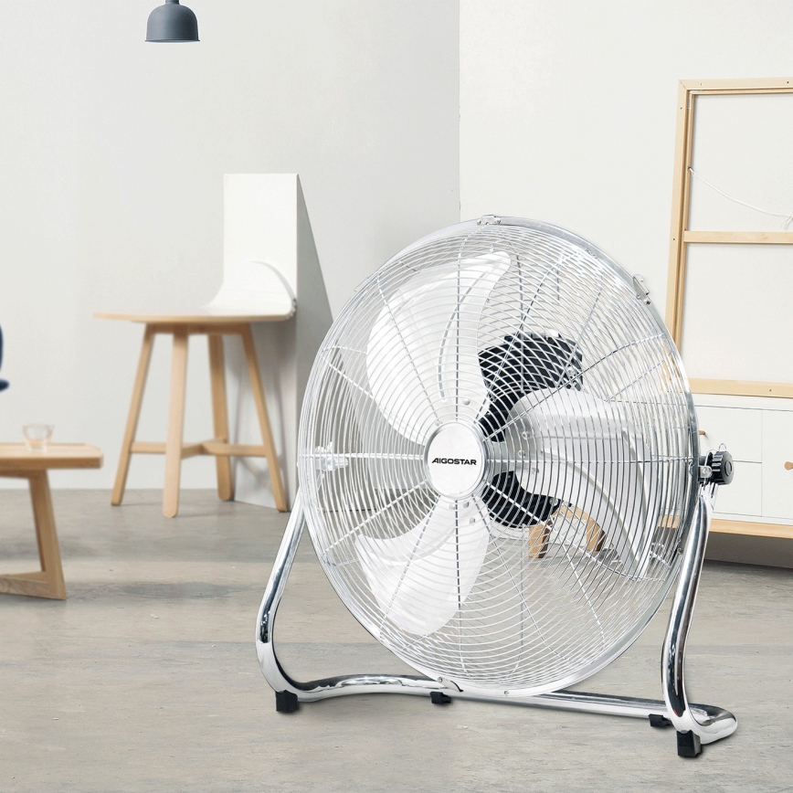 Aigostar - Podlahový ventilátor 100W/230V chrom