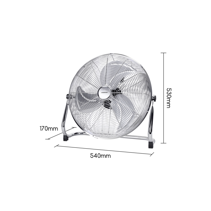 Aigostar - Podlahový ventilátor 100W/230V chrom