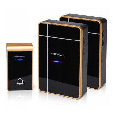 Aigostar - SADA 2x Bezdrátový zvonek 3xAA/12V IP44 černá