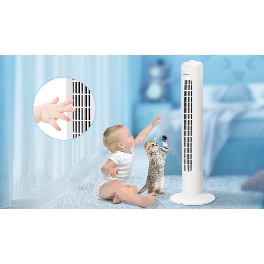 Aigostar - Sloupový ventilátor 45W/230V bílá