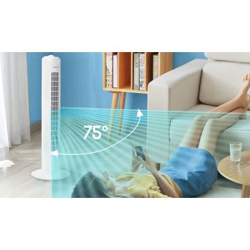 Aigostar - Sloupový ventilátor 45W/230V bílá