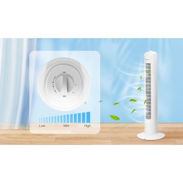 Aigostar - Sloupový ventilátor 45W/230V bílá