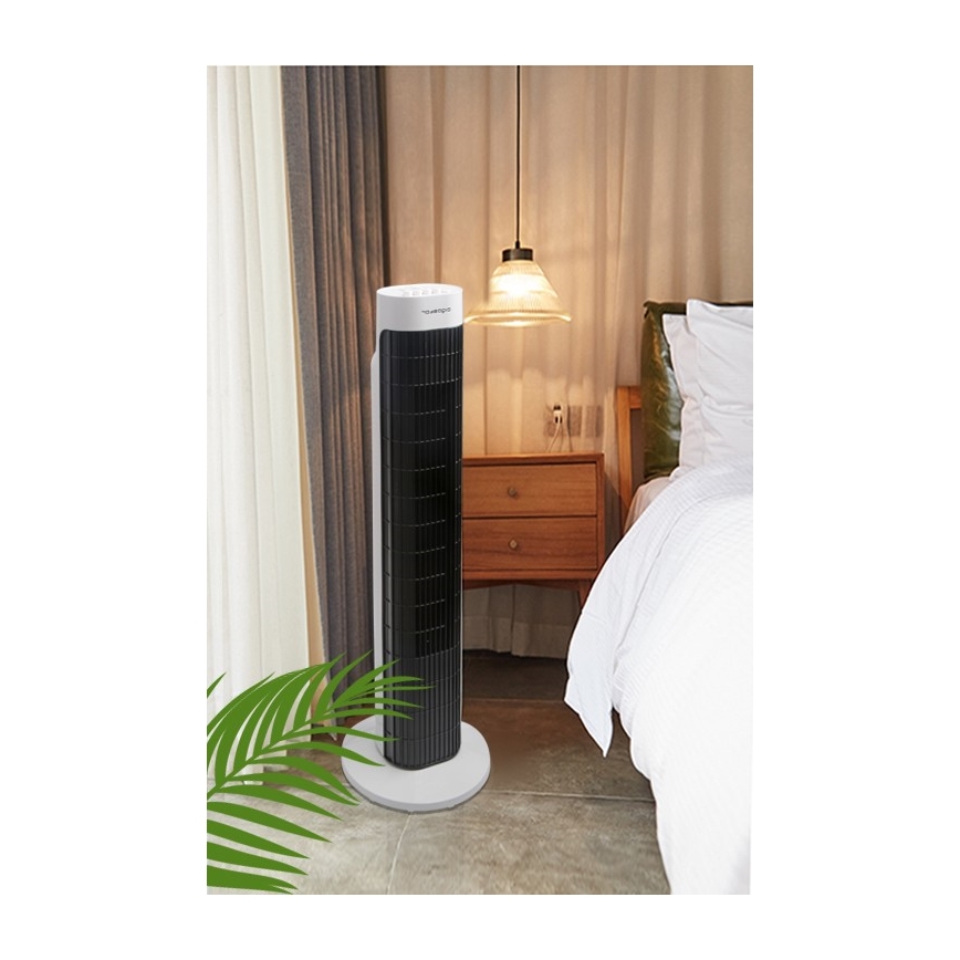 Aigostar - Sloupový ventilátor 45W/230V černá/bílá