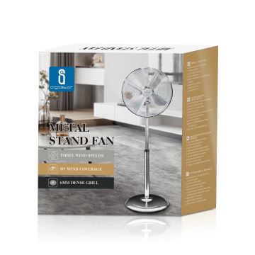 Aigostar - Stojanový ventilátor 50W/230V 44,8 cm chrom