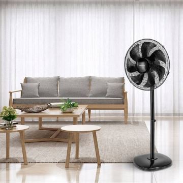 Aigostar - Stojanový ventilátor 55W/230V černá + dálkové ovládání