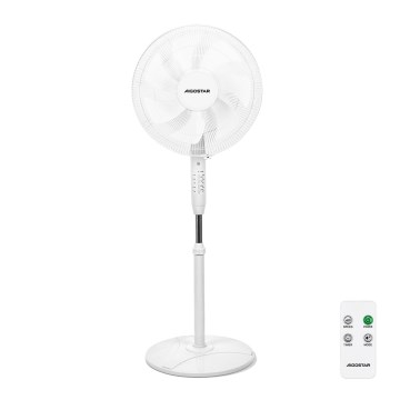 Aigostar - Stojanový ventilátor 60W/230V bílá + dálkové ovládání