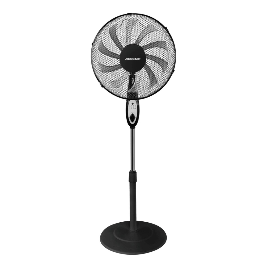 Aigostar - Stojanový ventilátor 60W/230V černá + dálkové ovládání