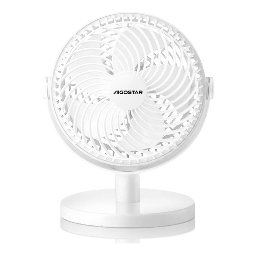 Aigostar - Stolní ventilátor 3W/5V bílá