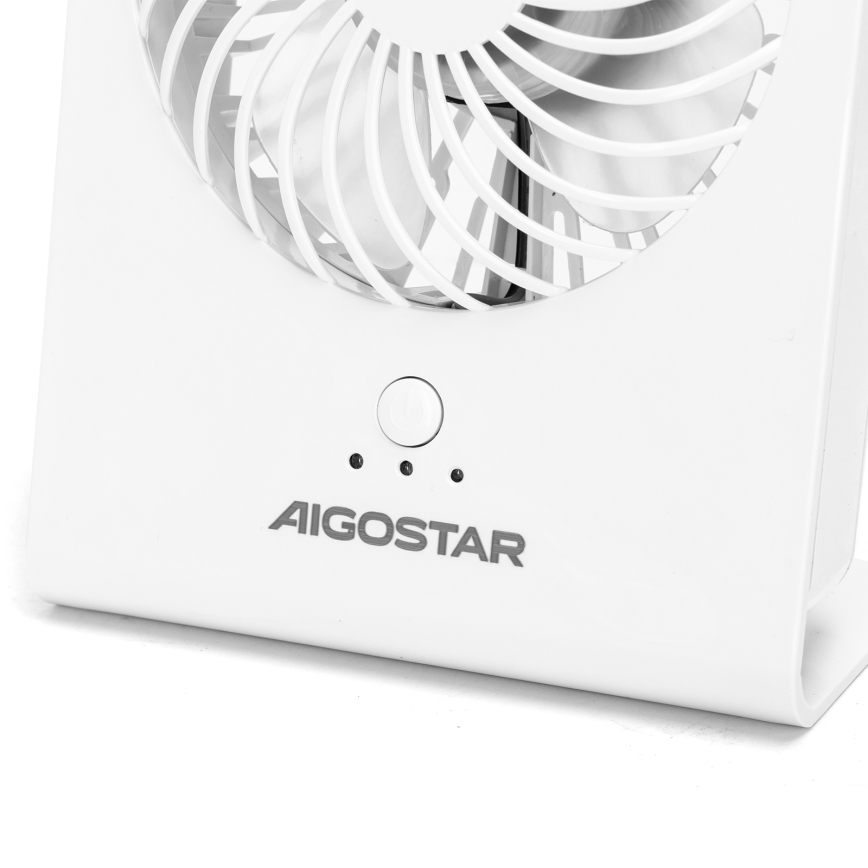 Aigostar - Stolní ventilátor 5W/5V bílá