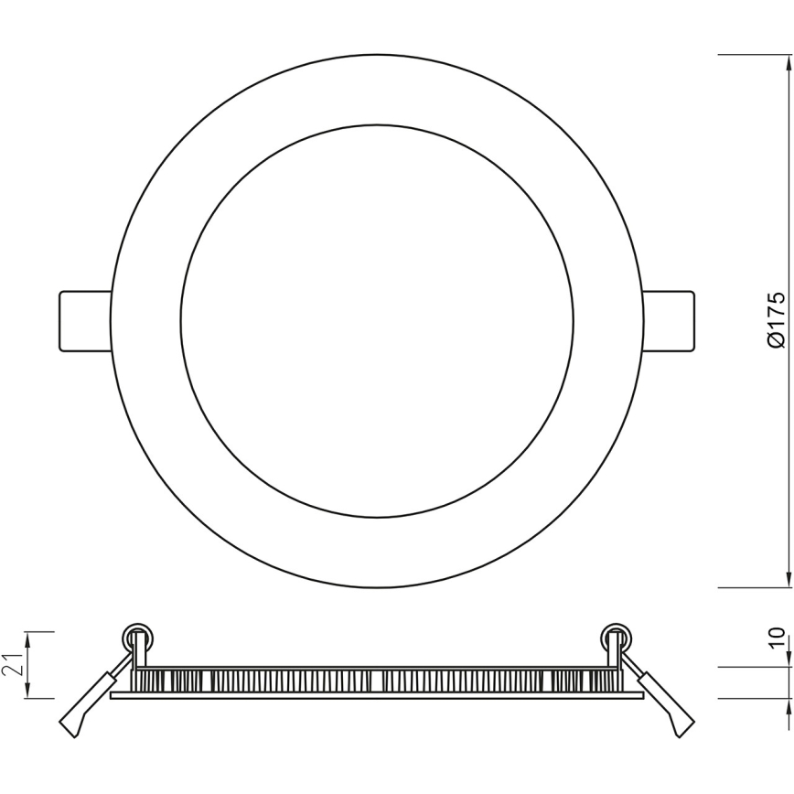 APLED - LED Koupelnové podhledové svítidlo RONDO LED/12W/230V IP54 175 mm