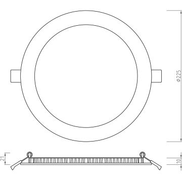 APLED - LED Koupelnové podhledové svítidlo RONDO LED/18W/230V IP54 225 mm