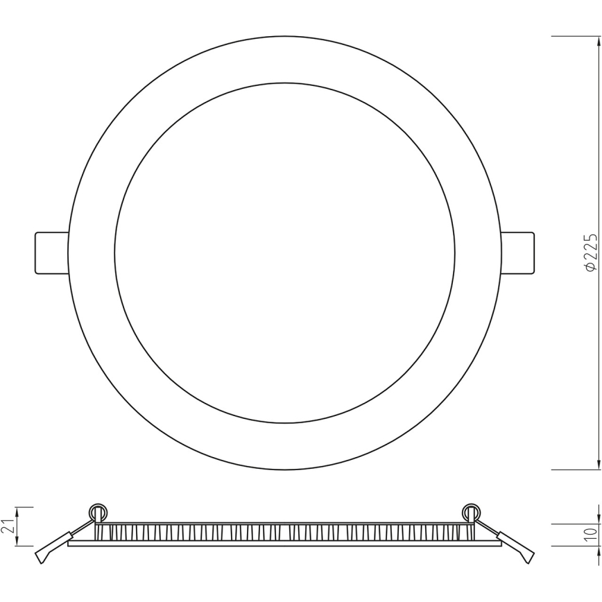 APLED - LED Koupelnové podhledové svítidlo RONDO LED/18W/230V IP54 225 mm