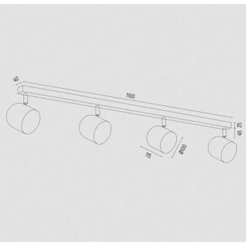 Argon 1810 - Bodové svítidlo ISOLA 4xGU10/5W/230V