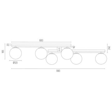 Argon 2544 - Přisazený lustr FREEMONT 6xE14/7W/230V