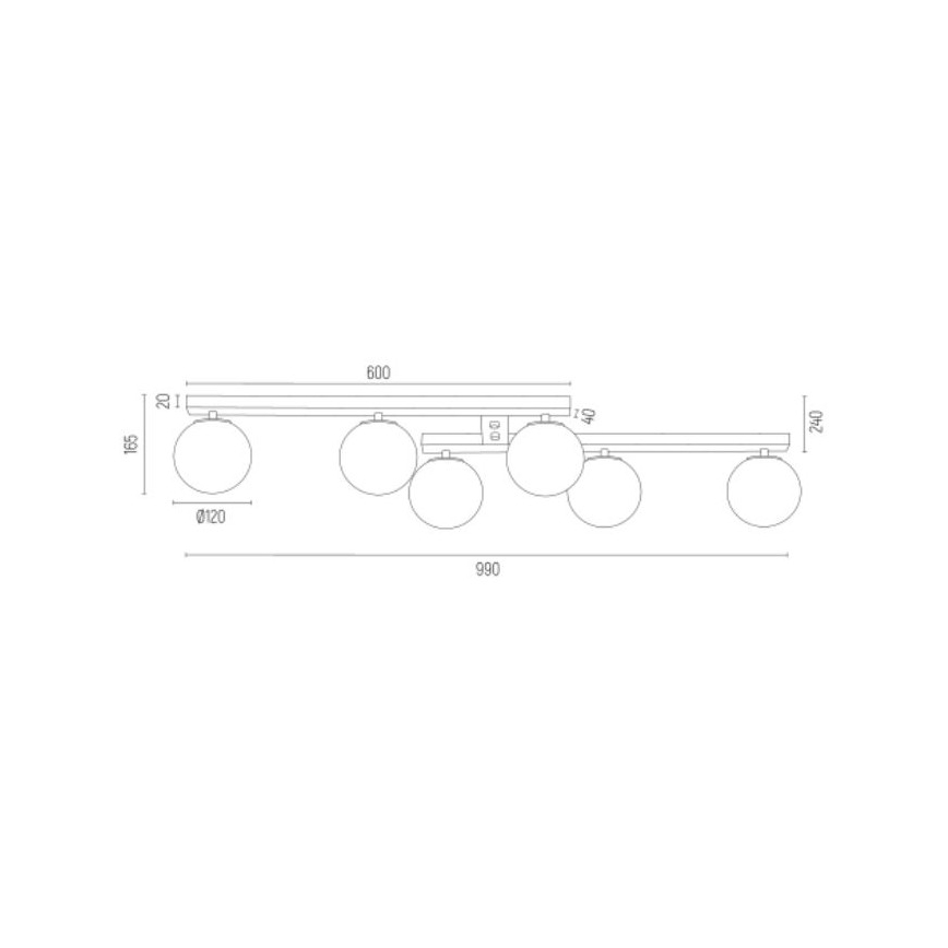 Argon 2544 - Přisazený lustr FREEMONT 6xE14/7W/230V