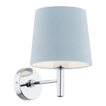 Argon 3910 - Nástěnná lampa BOLZANO 1xE27/15W/230V modrá/lesklý chrom