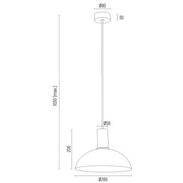 Argon 4222 - Lustr na lanku SINES 1xE27/15W/230V pr. 28 cm černá