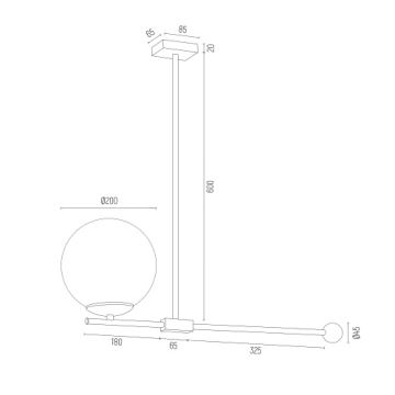 Argon 4738 - Lustr na tyči MEGAN 1xE14/7W/230V