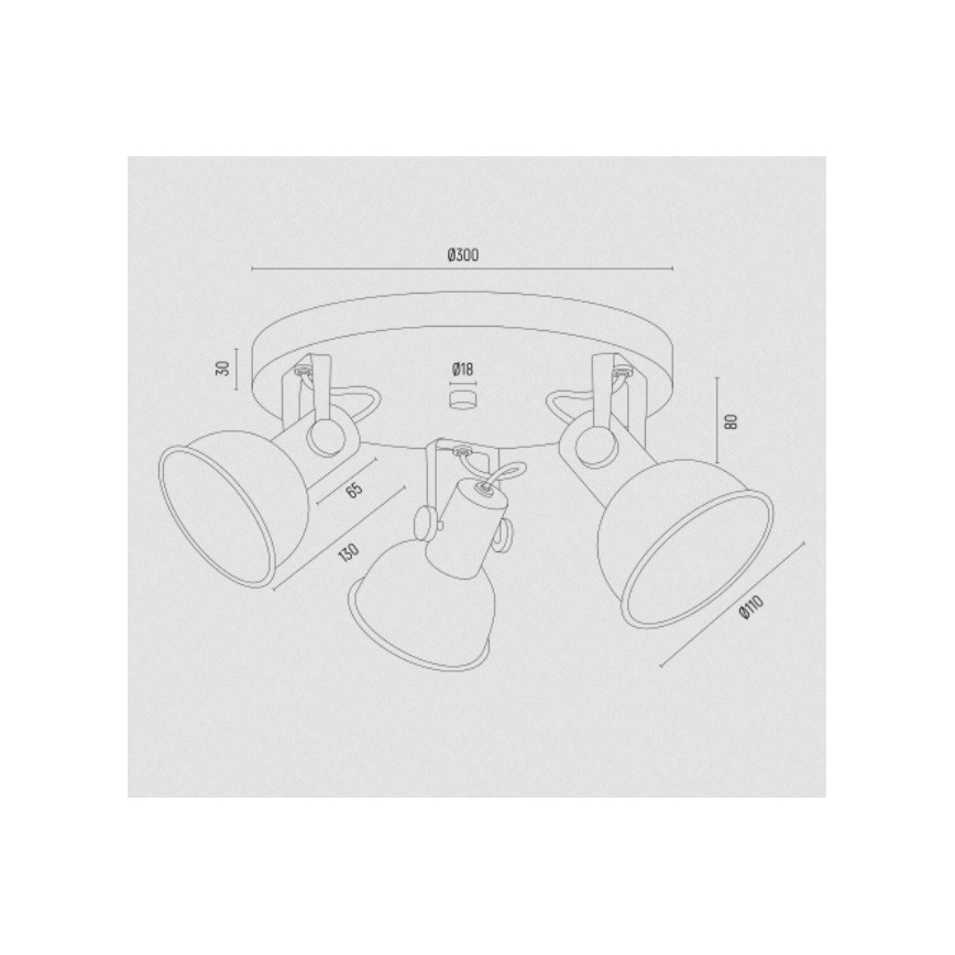 Argon 6241 - Bodové svítidlo LENORA 3xE14/7W/230V černá