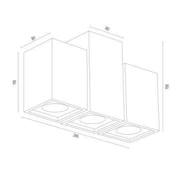 Argon 6269 - Bodové svítidlo MORTIMER 3xGU10/5W/230V