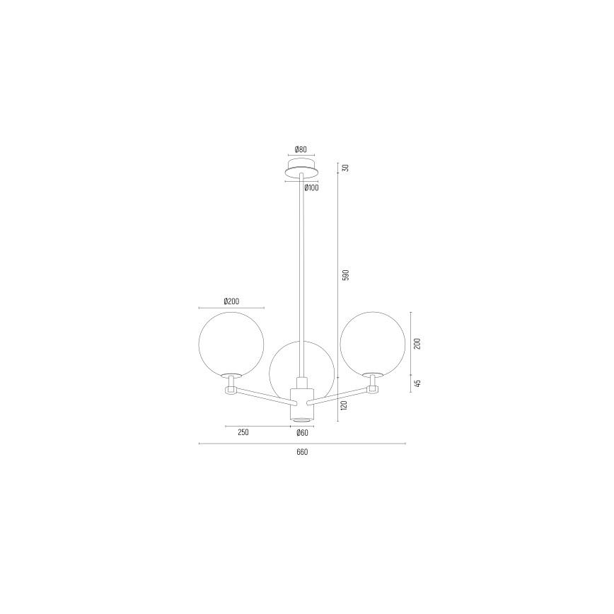 Argon 6307 - Lustr na tyči PALOMA 3xE14/7W/230V zlatá/bílá