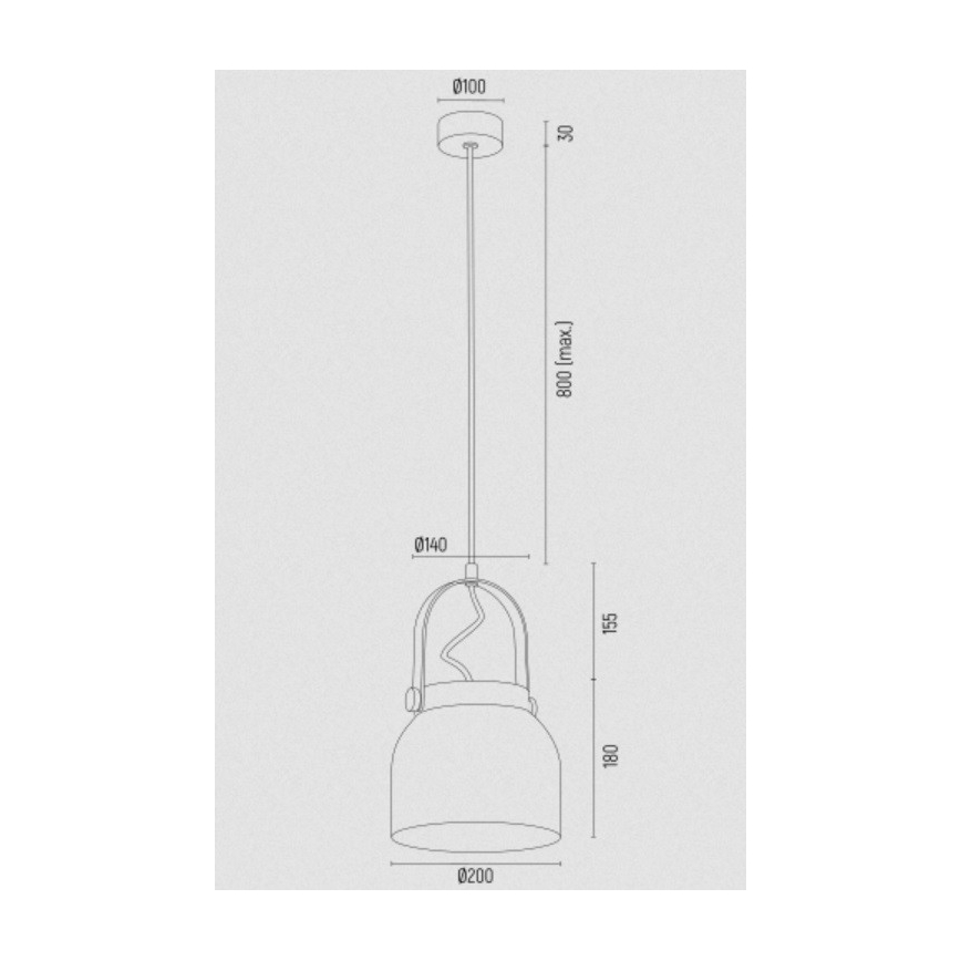 Argon 8281 - Lustr na lanku LOGAN 1xE27/15W/230V pr. 20 cm černá
