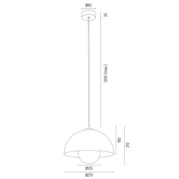 Argon 8444 - Lustr na lanku PIAVA 1xE14/7W/230V alabastr hnědá