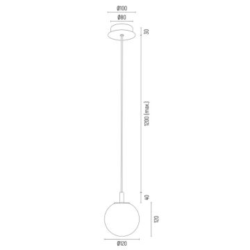 Argon 8506 - Lustr na lanku PALOMA 1xE14/7W/230V pr. 12 cm zlatá/bílá