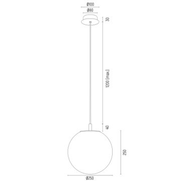 Argon 8507 - Lustr na lanku PALOMA 1xE27/15W/230V pr. 25 cm zlatá/bílá