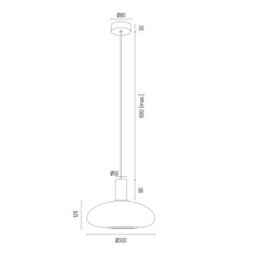 Argon 8565 - Lustr na lanku SAGUNTO PLUS 1xE27/15W/230V pr. 30 cm černá