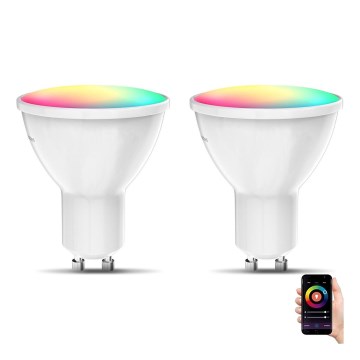 B.K. Licht 1263 - SADA 2x LED RGB Stmívatelná žárovka GU10/5,5W/230V Wi-Fi Tuya