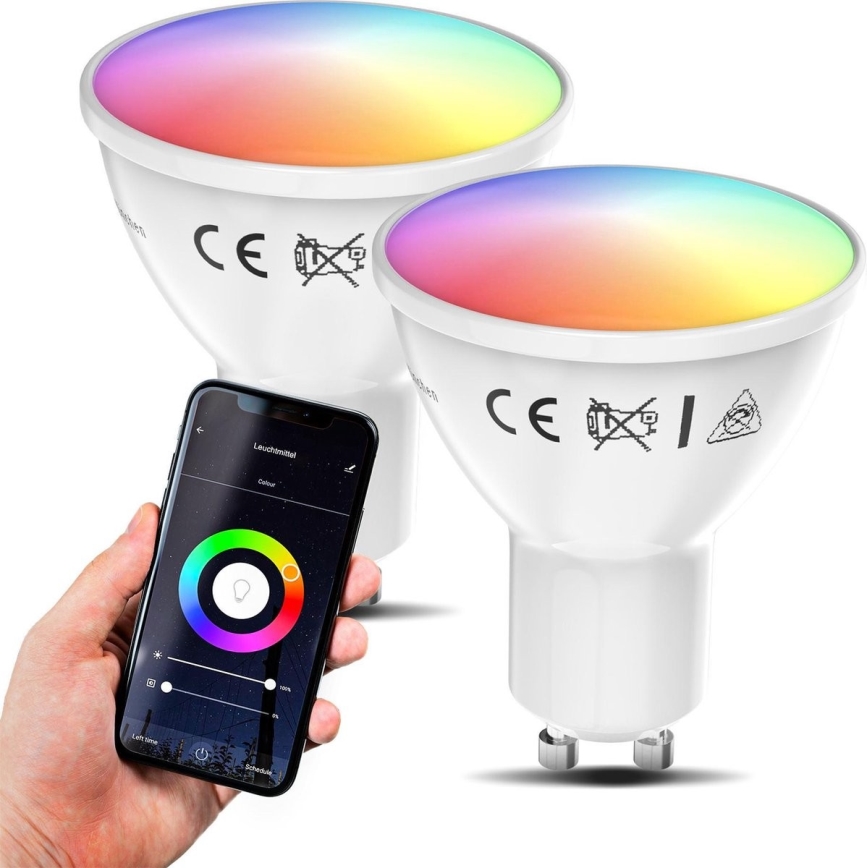 B.K. Licht 1263 - SADA 2x LED RGB Stmívatelná žárovka GU10/5,5W/230V Wi-Fi Tuya