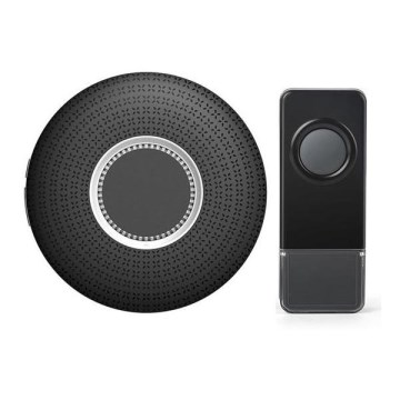 Bezdrátový zvonek do zásuvky 230V/1xA23 IP55 černá