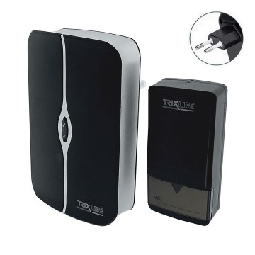 Bezdrátový zvonek do zásuvky PIEZO BELL 230V + 1x23A IP40 černá