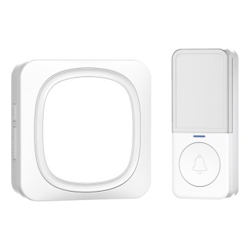 Bezdrátový zvonek s LED osvětlením do zásuvky 230V/1xCR2032 IP56 bílá