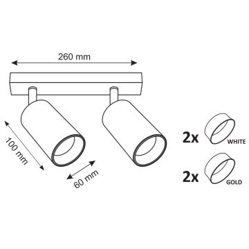 Bodové svítidlo MARIBEL 2xGU10/10W/230V bílá