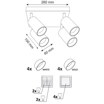 Bodové svítidlo MARIBEL 4xGU10/10W/230V bílá